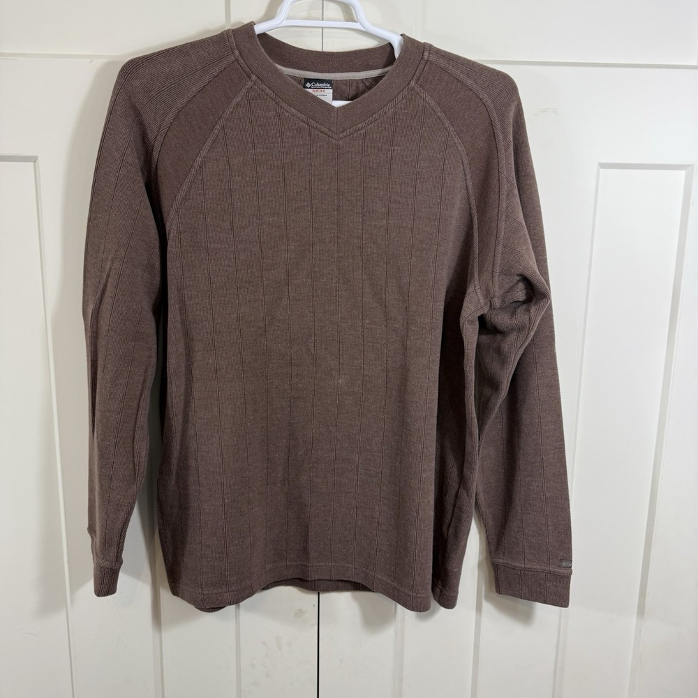 Columbia XCO Men's XL Brown V-neck Pullover Sweater Long Sleeve